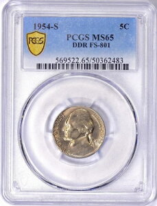 1954�N S �W�F�t�@�[�\�� �j�b�P�� PCGS MS65 DDR FS-801 �_�u���_�C �~���g�G���[ - �S�[���h�V�[���h