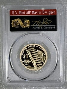 2024 S $1 �T�J�K�E�B�A�E�_���[ PCGS PR70DCAM �t�@�[�X�g�E�X�g���C�N �g�[�}�X�E�N���[�u�����h�E�A���[�Y