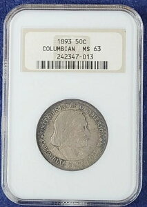 1893�N 50�Z���g �R�����r�A������L�O�n�[�t�h�� NGC MS63 ���i��