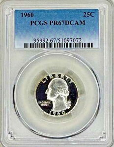 1960�N �v���[�t ���V���g�� �N�H�[�^�[ PCGS PR67 DCAM�A�Z���Ȑ[�݂̂���J���I�A�_�[�N�u���b�N�t�B�[���h