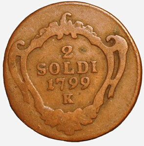 �C�^���A �S���c�B�A�S 2 �\���f�B 1799 K Franz II KM# 42