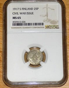 1917�N�t�B�������h 25�y���X 25�y���X ���픭�s NGC MS65 UNC ��ꎟ���E���t�B�������h����R�C��