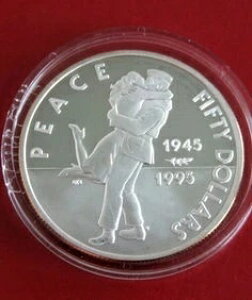 1995�N �}�[�V������ ���[�W 1�I���X �V���o�[�v���[�t $50-WWII-Victory-GI/Sweetheart-