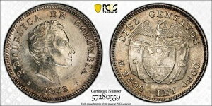 �R�����r�A 10 �Z���^�{�X 1938 Restrepo-377.10 PCGS MS 64