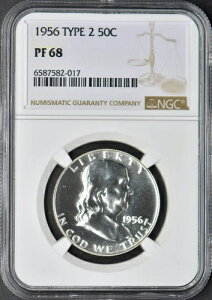 1956�N 50C �^�C�v2 �t�����N���� �n�[�t�_���[ - NGC PF 68 - ?COINGIANTS?