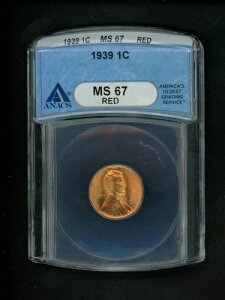 1939�N �A�����J �����J�[�� �E�B�[�g �Z���g 1�Z���g .01 ANACS MS67 ���b�h �`���C�X �u���C�g �W�F�� �m�[�X�|�b�g