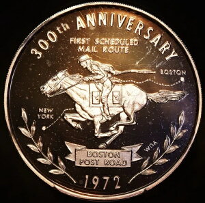 1972�N USPS �|�j�[�G�N�X�v���X �{�X�g�� 300���N�L�O 1�I���X 999 �t�@�C���V���o�[ ���E���h C4213