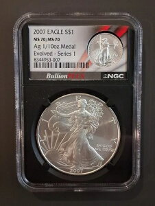 2007 NGC MS70 �V���o�[ �C�[�O�� S$1 �G�{���u �V���[�Y 1 + 1/10 �I���X MS70 �V���o�[ ���E���h!!