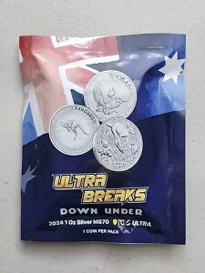 ULTRA BREAKS Down Under�i���J���j-2024 PCGS MS70 �V���o�[�܂��̓S�[���h�̉\������??
