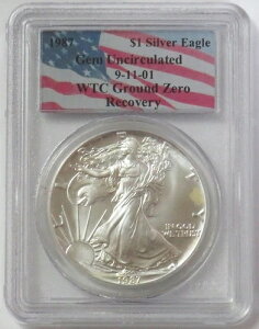 1987�N �A�����J�� �V���o�[ �C�[�O�� WTC �O���E���h�[�� ���J�o���[ 1�I���X PCGS �W�F�� ������