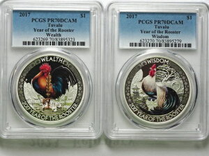 2017 �c�o�� 2 �R�C���Z�b�g �E�F���X & �E�B�X�_�� ���[�X�^�[ 2�I���X .9999 �V���o�[ PCGS PF 70 DCAM-