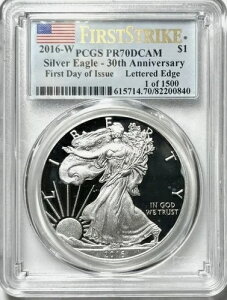 2016 W �v���[�t �� �V���o�[�C�[�O�� PR70 30th �����J���e�B�f�U�C�� PCGS 1/1500 �i�C�X #NGG-
