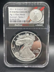 Bullion Plus �V���[�Y1 �G�{���u�h �f���A���R�C���X���u �E���g���J���I �V���o�[�C�[�O�� ms70