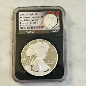 2020 W Bullion Plus �V���[�Y1 Evolved �j�㏉�̃f���A���R�C���X���u �V���o�[�C�[�O�� PF70