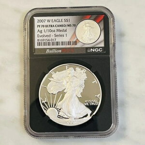 2007 W Bullion Plus �V���[�Y 1 Evolved ���̃f���A���R�C���X���u �V���o�[�C�[�O�� PF70