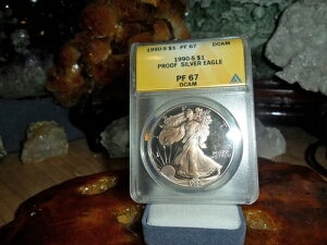 1990�N�� �A�����J�� �V���o�[ �C�[�O�� �v���[�t Dcam ANACS PR 67 ���ʃS�[���h�g�[��