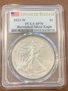 2023 W- �o�[�j�b�V���h �A�����J�� �V���o�[ �C�[�O��- PCGS- SP70- �A�h�o���X�����[�X- �t���b�O���x��