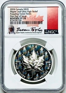 2024�N $20 �J�i�_ 1�I���X �V���o�[ ���[�v�����[�t �p���e�X�g UHR NGC REV PF70 �T�C������-
