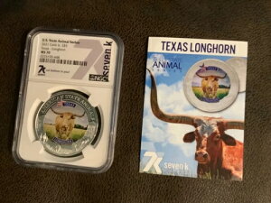 7k Metals US Animal Series - Texas Longhorn MS70�A�J�[�h�t��
