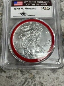 2017 S �V���o�[�C�[�O�� MS70 PCGS �����J���e�B �G���O���[�o�[�V���[�Y - S���� (PS5018056)