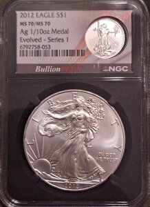2012�N Bullion Plus �V���[�Y 1 Evolved ���̃f���A���R�C���X���u �V���o�[�C�[�O�� ms70 1�I���X