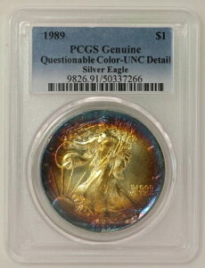 1989�N $1 ���C���{�[�g�[�� �V���o�[ �C�[�O�� ASE PCGS ���� Unc Quest �J���[ ?? LH657-