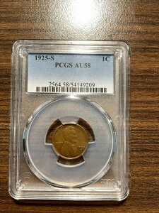 1925-S �����J�[�� �E�B�[�g �y�j�[ �Z���g 1C PCGS AU 58 �^�C�v1�A�E�B�[�g���o�[�X