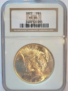 1922-P NGC MS-64 �T�e���A�u�����A���g�A���X�g���X �s�[�X�V���o�[�_���[�B#216