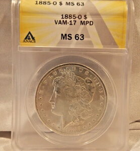 1885-O ���[�K�� �V���o�[�h�� *�u���C�g�z���C�g* MS-63 VAM-17 MPD
