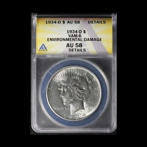 1934-D 1�h����� ���a�h�� VAM-6 ANACS AU58 �ڍ׃_���[�W���� - ���������i�č��j
