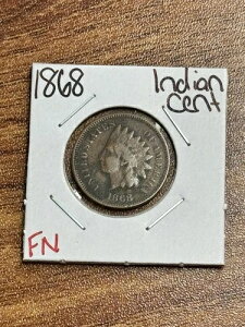 1868�N�C���f�B�A���w�b�h�Z���g�y�j�[Nice FN Fine U.S. Key Date 1c�^�C�v�R�C���iRaw18099�j