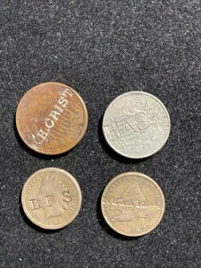 4���Z�b�g �J�E���^�[����R�C�� 1858 FLY.EAG 1C/ 1867 5C XF/ 1863 1C G/1866 2C VG