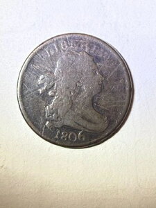 1806�N 1/2�Z���g �h���[�v�o�X�g �n�[�t�Z���g ���[�W6 �X�e���t�� Good+/VG-�A���t����
