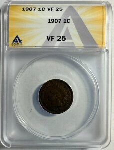 1907�N 1�Z���g �C���f�B�A���w�b�h �Z���g - ANACS VF 25 - ��������