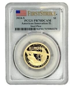 2024-S $1 �A�����J���E�C�m�x�[�V���� IL �X�`�[���E�v���E �t�@�[�X�g�E�X�g���C�N PCGS PR70DCAM