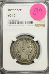 1907�N D �o�[�o�[ �n�[�t�_���[ 50�Z���g NGC VG 10 ���ɗǂ� #3-010