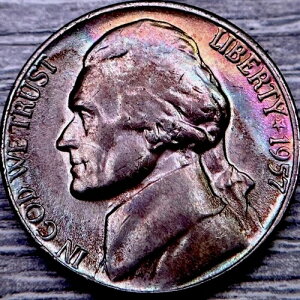 1957 5c GEM BU + FULL STEPS �A���o�� �g�[�����ς�!!!