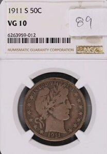 1911-S �o�[�o�[ �V���o�[ �n�[�t�h�� NGC VG-10 #9-012