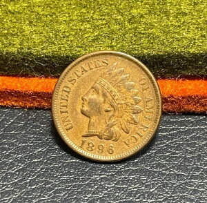 (#100904) �C���f�B�A���w�b�h�E�Z���g�i�y�j�[�j - 1896�N AU/UNC 3.75�_�C�������h