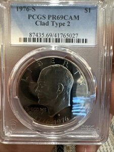 1976 S $1 Dollar PcGSPR 69 Cam Glad Type 2