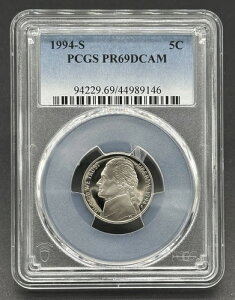�f���炵���A�����J�� 1994-S 5C �O���[�h �W�F�t�@�[�\�� 5�Z���g �v���[�t�R�C�� PCGS PR69DCAM