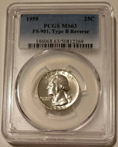 1959�N���V���g���N�H�[�^�[�^�C�vB���ʃo���G�e�BFS-901 MS63 PCGS