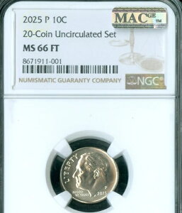 2025 P ���[�Y�x���g �_�C�� NGC MS66 FT MAC �X�|�b�g���X *