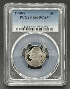 �f���炵���A�����J�� 1980-S 5C �O���[�h �W�F�t�@�[�\�� 5�Z���g �v���[�t�R�C�� PCGS PR69DCAM