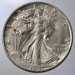 Raw 1941-D Walking Liberty 50C ���F�ؖ��O���[�h-