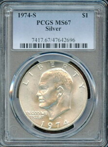 PCGS - �A�C�[���n���[�E�A�C�N�E�_���[ - 1�h�� - 1974�N S�V���o�[ - MS-67 - 7417