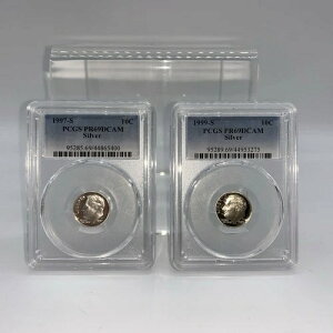 1997-S & 1999-S �V���o�[ ���[�Y�x���g �_�C�� - PCGS PR69DCAM - 2���Z�b�g