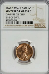 1960-D 1�Z���g �X���[���f�C�g NGC MS65RD �����J�[���Z���g *�~���g�G���[* �\�ʃ_�C�`�b�v6�C���`