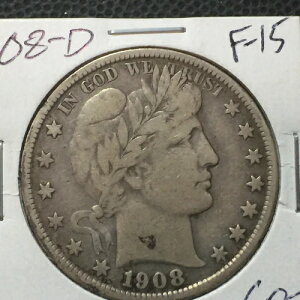 1908-D Fine-VF Barber Half Dollar �قڃt�����o�e�B �����z��