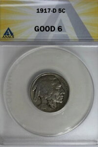 1917-D .05 ANACS G 6 �o�b�t�@���[�j�b�P���A�C���f�B�A���j�b�P���A5�Z���g�s�[�X